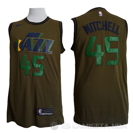 Camiseta Donovan Mitchell #45 Utah Jazz Nike Verde - Haga un click en la imagen para cerrar